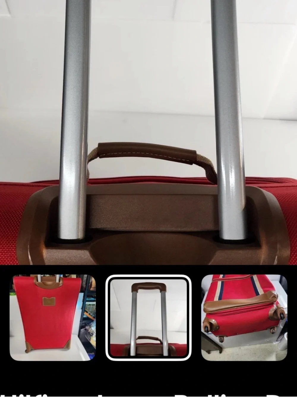 Tommy Hilfiger Red Carry-On Spinner with Striped Trim